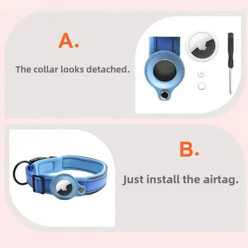 TrackSafe Reflective AirTag Dog Collar