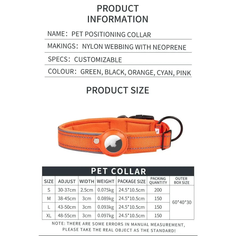TrackSafe Reflective AirTag Dog Collar
